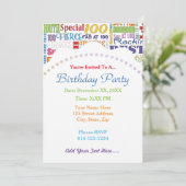 100歳ユニークの誕生日パーティーのプレゼント 招待状 (スタンド正面)