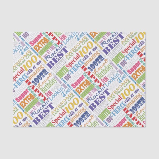 100歳ユニークの誕生日パーティーのプレゼント 薄葉紙 (正面)