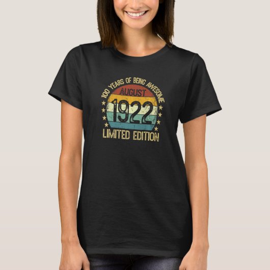 100歳ヴィンテージ威厳がある1922 100th tシャツ (正面)