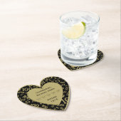 100歳代の誕生日ブラック·アンド·金ゴールドテーマ ペーパーコースター (インサイチュ)