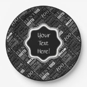 100歳素晴らし誕生日パーティモノグラパーソナライズされたム ペーパープレート (正面)