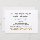 100歳誕生日パーティーの招待テンプレート 招待状 (裏面)