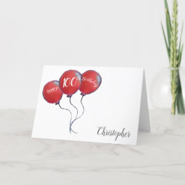 100歳誕生日赤い風船 シーズンカード