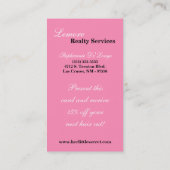 100淡いピンクのほんの少しの水玉模様のPokadotの名刺 名刺 (裏面)