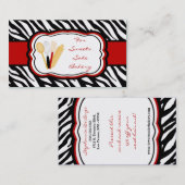 100深紅のシマウマのベーカリーのシェフの名刺 名刺 (正面/裏面)