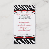 100深紅のシマウマのベーカリーのシェフの名刺 名刺 (裏面)