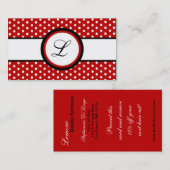 100深紅の水玉模様のPokadotの名刺 名刺 (正面/裏面)