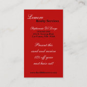 100深紅の水玉模様のPokadotの名刺 名刺 (裏面)