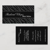 100灰色の黒いシマウマのプリントパターン名刺 名刺 (正面/裏面)