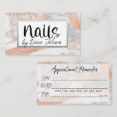 100爪、 ネイルアポイントメントリマインダーバラ大理石 名刺 (正面/裏面)