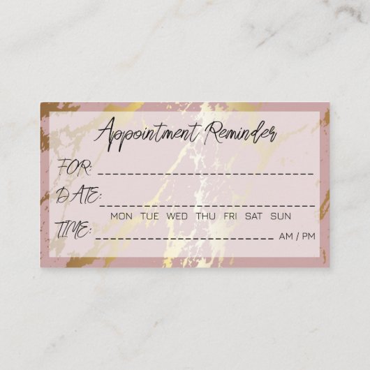 100爪、 ネイルアポイントメントリマインダーバラ大理石 名刺 (裏面)
