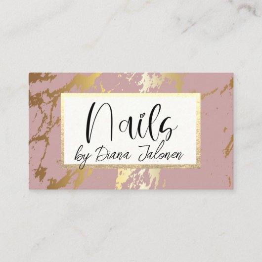 100爪、 ネイルアポイントメントリマインダーバラ大理石 名刺 (正面)