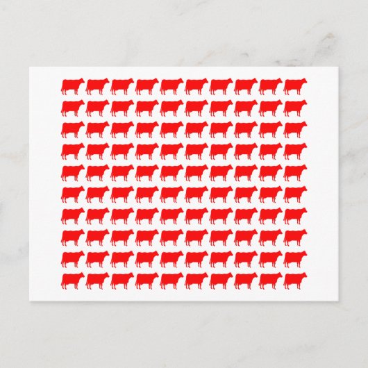 100牛 – 赤 ポストカード (正面)