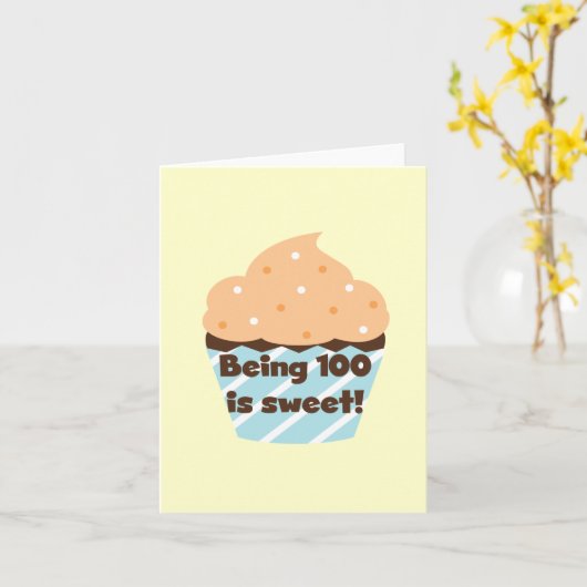 100甘い誕生日のTシャツおよびギフトですであることは カード (黄色い花)