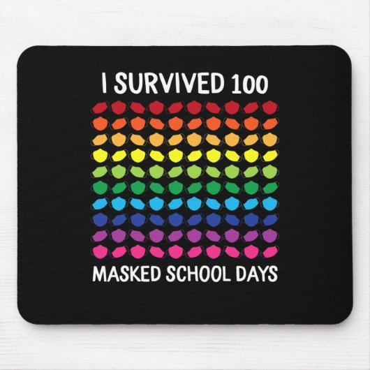 100生き延び名の仮面学校日100日目 マウスパッド (正面)
