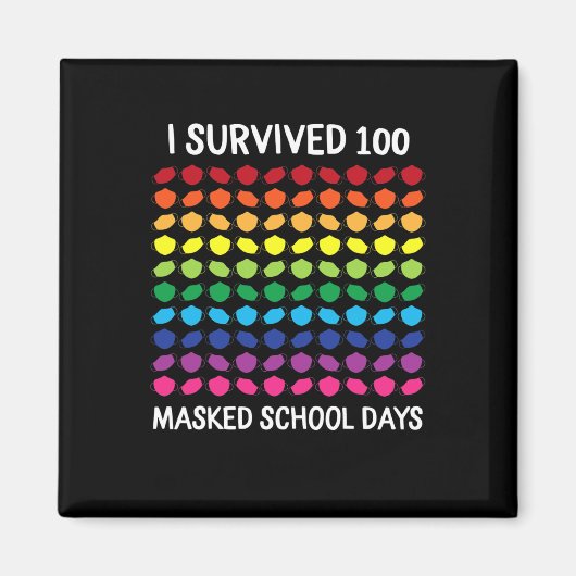 100生き延び名の仮面学校日100日目 マグネット (正面)