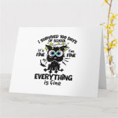 100生き延び日の学校だ素晴らしよ1素晴らしだ カード (黄色い花)