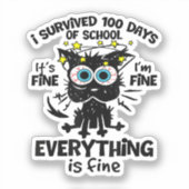 100生き延び日の学校だ素晴らしよ1素晴らしだ シール (正面)