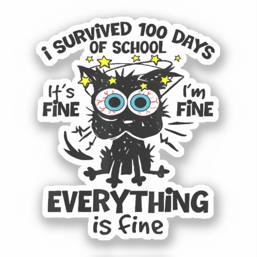 100生き延び日の学校だ素晴らしよ1素晴らしだ シール (正面)