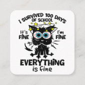 100生き延び日の学校だ素晴らしよ1素晴らしだ スクエア名刺 (正面)