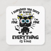 100生き延び日の学校だ素晴らしよ1素晴らしだ スクエア名刺 (裏面)