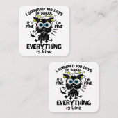 100生き延び日の学校だ素晴らしよ1素晴らしだ スクエア名刺 (正面/裏面)