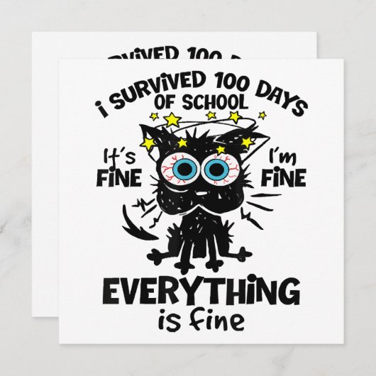 100生き延び日の学校だ素晴らしよ1素晴らしだ 招待状 (正面/裏面)