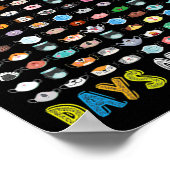 100生き延び校のマスクされた日100校のおもしろいマスク2 ポスター (角)