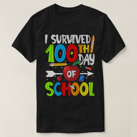 100生き延びTH Day Of School T-Shirt Happy 100th Tシャツ (デザイン正面)
