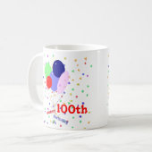 100番カラフル目誕生日風船 コーヒーマグカップ (正面左)