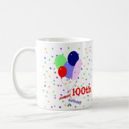 100番カラフル目誕生日風船 コーヒーマグカップ