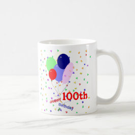 100番カラフル目誕生日風船 コーヒーマグカップ