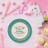 100番目のハッピーバースデーパーティーお祝い宝石の外観 ペーパープレート (パーティー)