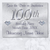 100番目のバースデーパーティ招待状または日付の保存 案内ポストカード