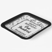 100番目のパーティー乱数パターンブラック/ホワイト ペーパープレート (傾斜あり)