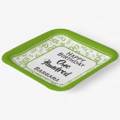 100番目のパーティー乱数パターン（緑/白） ペーパープレート (傾斜あり)