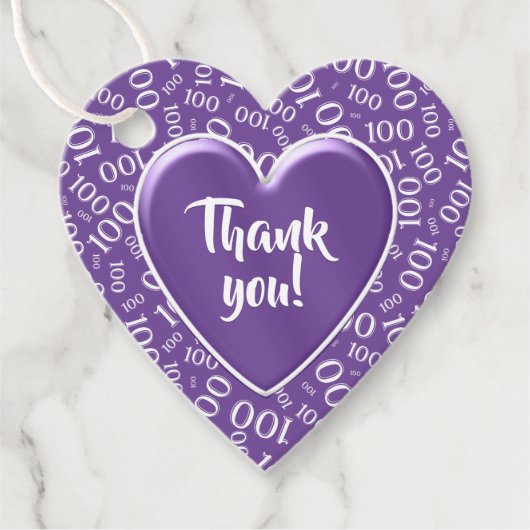 100番目の乱数パターンパープル/ホワイト フェイバータグ (正面)