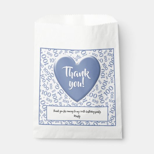 100番目の乱数パターンブルー/ホワイト フェイバーバッグ (正面)