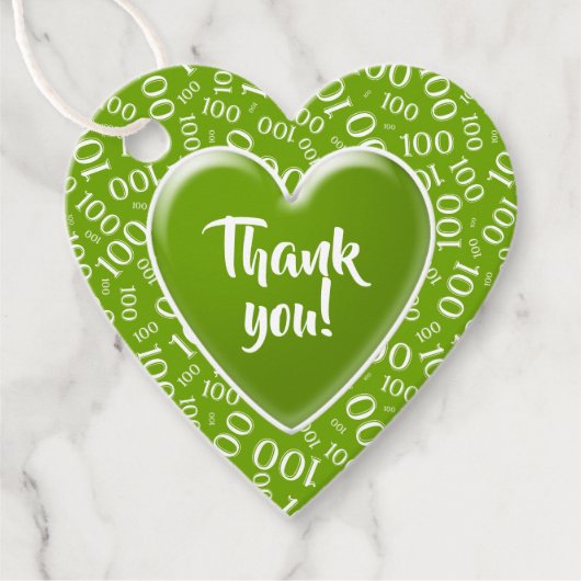 100番目の乱数パターン緑/白 フェイバータグ (正面)