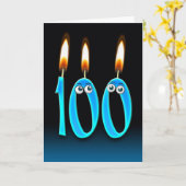 100番目の誕生日のろうそく カード (黄色い花)