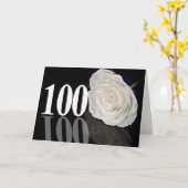 100番目の誕生日カード(クラシックの白いバラ) カード (黄色い花)