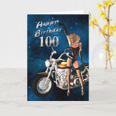 100番目の誕生日カード（バイク付き） カード (黄色い花)