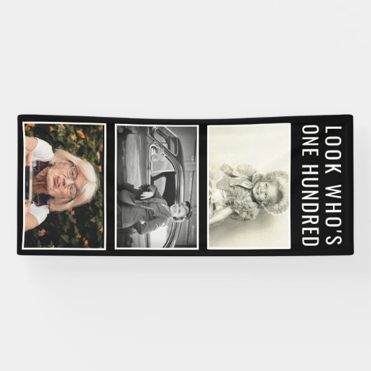 100番目の誕生日フォトバナー 横断幕 (横)