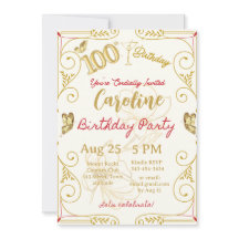 100番目の誕生日マイルストーンエレガント