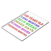 100番目の誕生日マイルストーン ノートブック (左側)