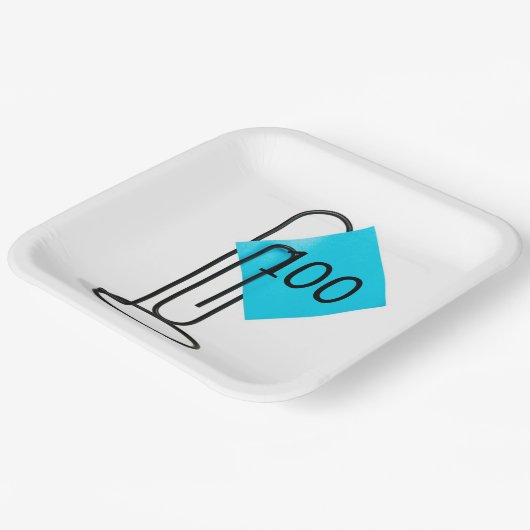 100番目の誕生日リマインダーのメモ紙クリップ ペーパープレート (傾斜あり)