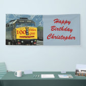 100番目の誕生日名Yellow Train Engine 横断幕 (トレードショー)