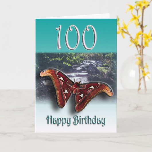 100番目の誕生日挨拶状 カード (黄色い花)