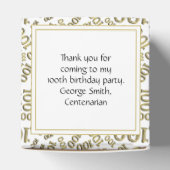 100番目の誕生日金ゴールド/白の乱数パターン フェイバーボックス (上部)