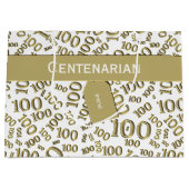 100番目の金ゴールド乱数パターン ラージペーパーバッグ (正面)